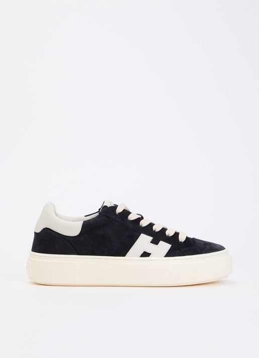 Hogan Crosswind sneaker van suède - voorkant 6 donkerblauw