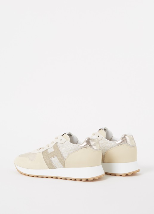Hogan H383 sneaker met suède details - detail 3 vanillegeel