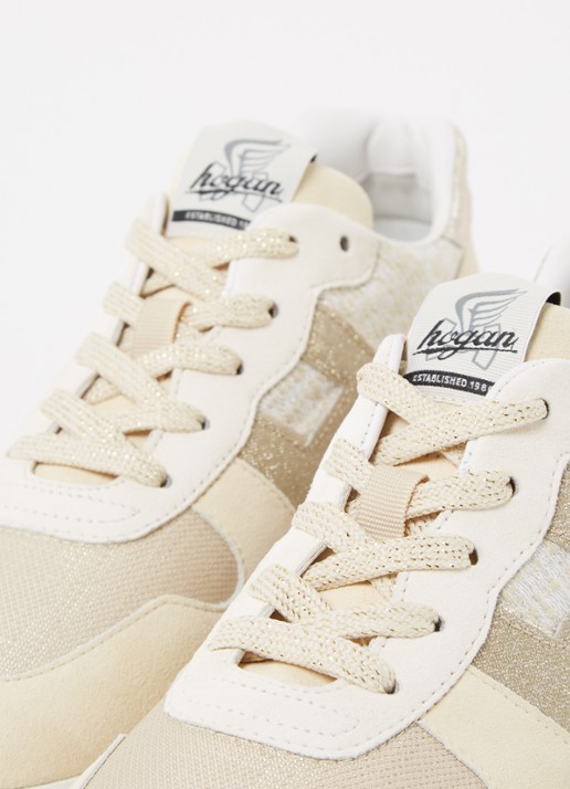 Hogan H383 sneaker met suède details - detail 5 vanillegeel