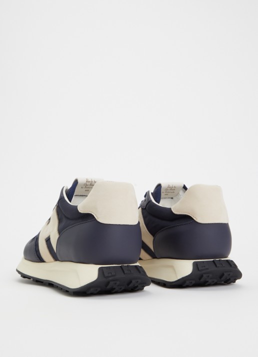 Hogan H601 sneaker met details van leer en nubuck - achterkant donkerblauw