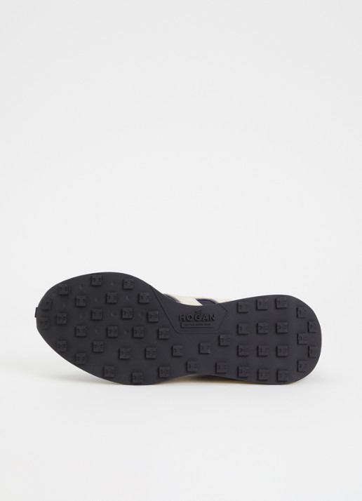 Hogan H601 sneaker met details van leer en nubuck - detail 4 donkerblauw