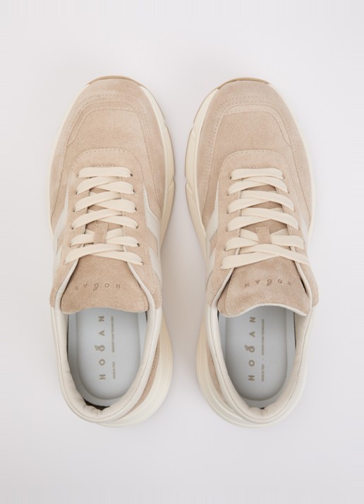Hogan H669 Allicciato sneaker van suède - detail 2 beige