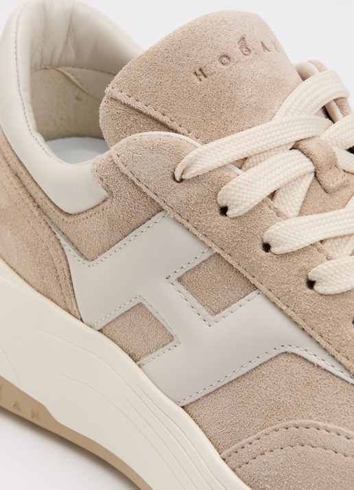 Hogan H669 Allicciato sneaker van suède - detail 4 beige