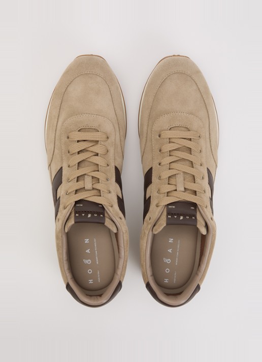 Hogan H699 sneaker van suède - detail 3 zand