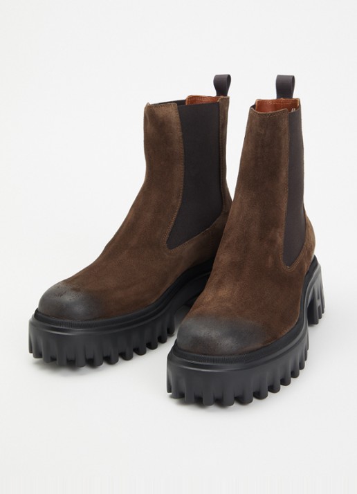 Hogan H700 chelsea boot van suède - detail 2 bruin