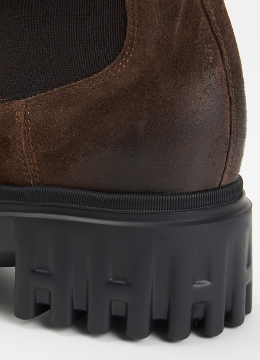 Hogan H700 chelsea boot van suède - detail 3 bruin