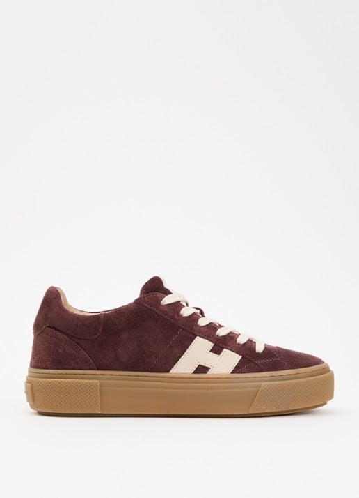 Hogan H705 sneaker van suède met plateauzool