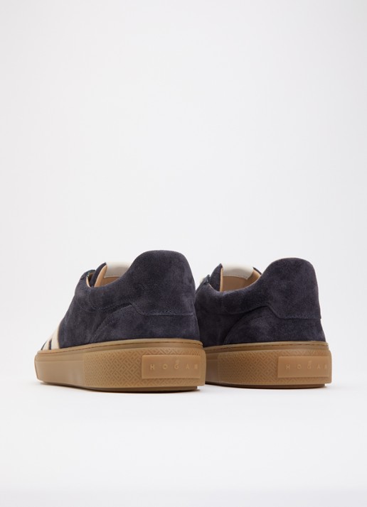 Hogan H705 sneaker van suède - achterkant 5 donkerblauw
