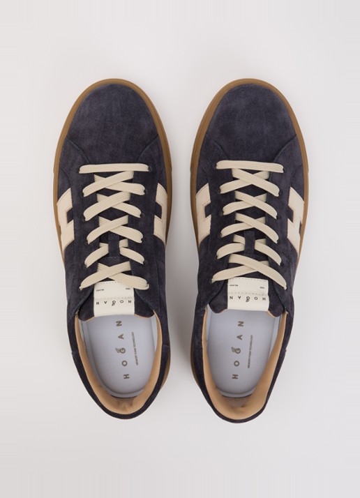 Hogan H705 sneaker van suède - detail 2 donkerblauw