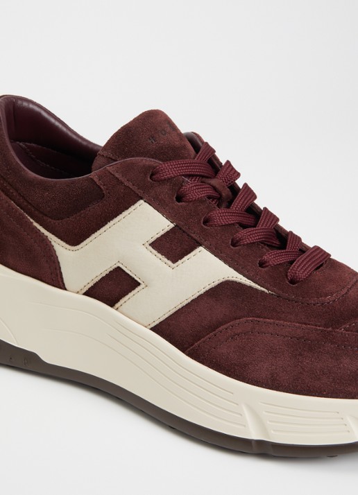 Hogan Hifi sneaker van suède - detail 4 bordeauxrood