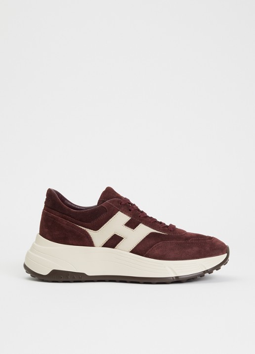 Hogan Hifi sneaker van suède - voorkant 6 bordeauxrood