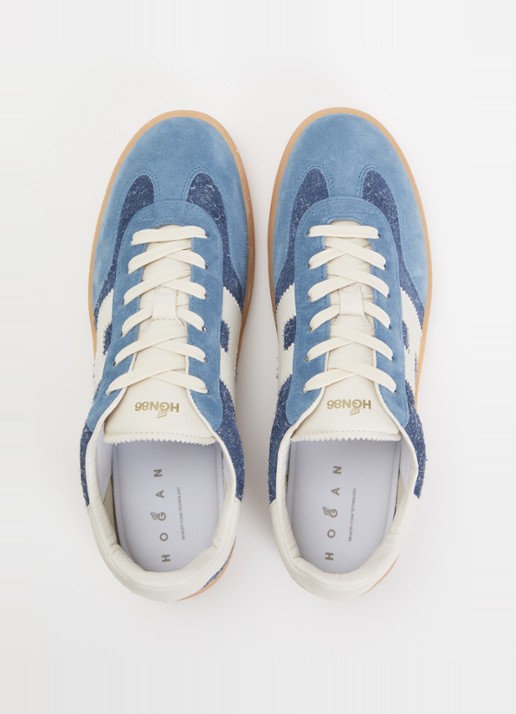 Hogan Hogan Cool sneaker van suède met details van nubuck  - detail 3 blauw