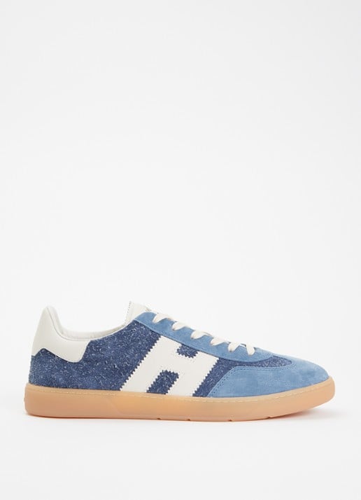 Hogan Hogan Cool sneaker van suède met details van nubuck  - voorkant blauw