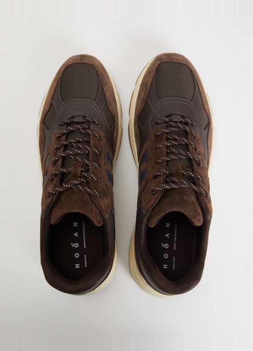 Hogan Hyperlight sneaker met mesh details - detail 3 bruin