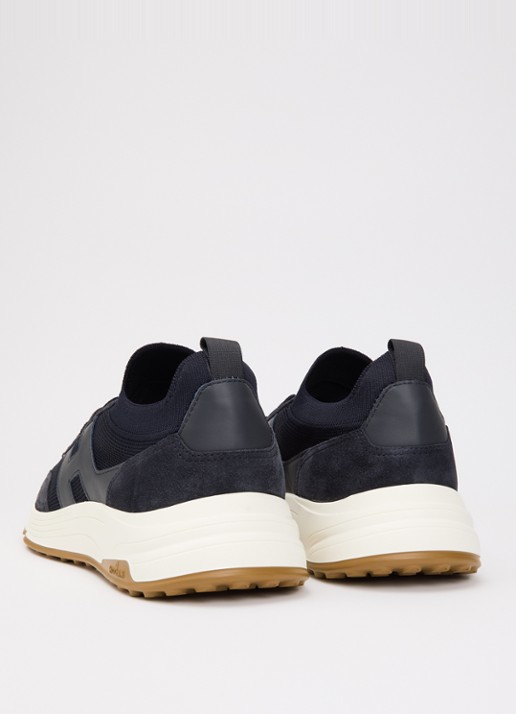 Hogan Hyperlight sneaker met suède details - achterkant 2 donkerblauw