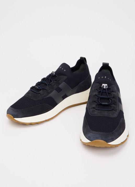 Hogan Hyperlight sneaker met suède details - detail 3 donkerblauw