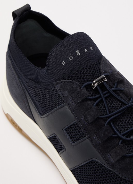 Hogan Hyperlight sneaker met suède details - detail 6 donkerblauw
