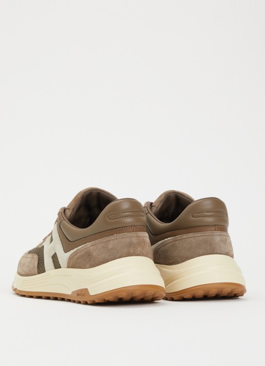 Hogan Hyperlight sneaker met suède details - achterkant 6 taupe