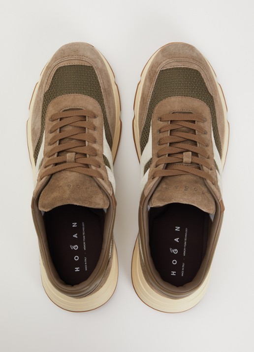 Hogan Hyperlight sneaker met suède details - detail 3 taupe