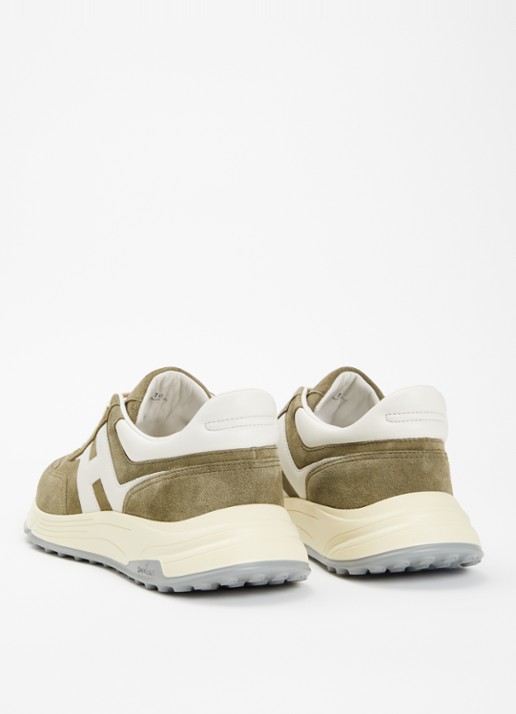 Hogan Hyperlight sneaker van suède met details van leer - achterkant 6 olijfgroen