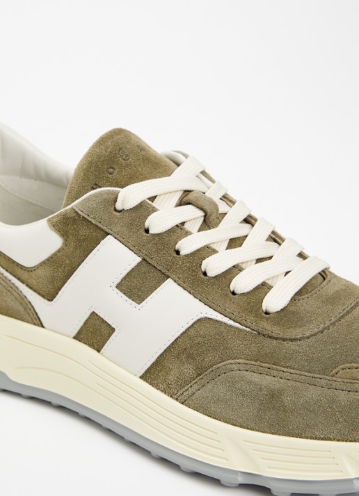 Hogan Hyperlight sneaker van suède met details van leer - detail 5 olijfgroen