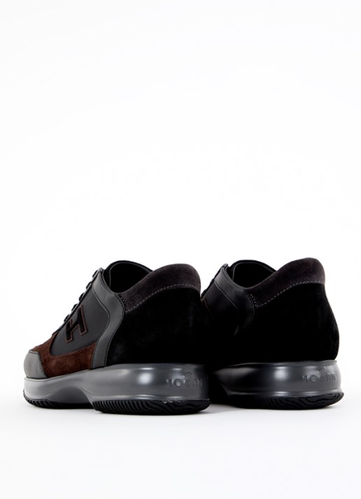 Hogan Interactive sneaker met suède en leren details - achterkant 6 zwart
