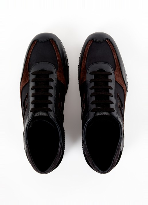 Hogan Interactive sneaker met suède en leren details - detail 4 zwart
