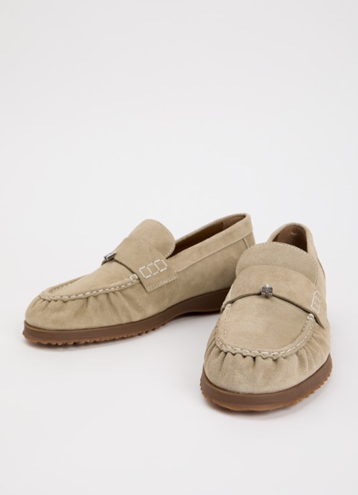 Hogan Loafer van suède - detail beige