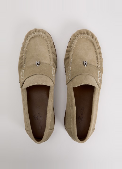 Hogan Loafer van suède - detail 2 beige