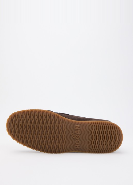 Hogan Mocassin van suède - detail 4 donkerbruin