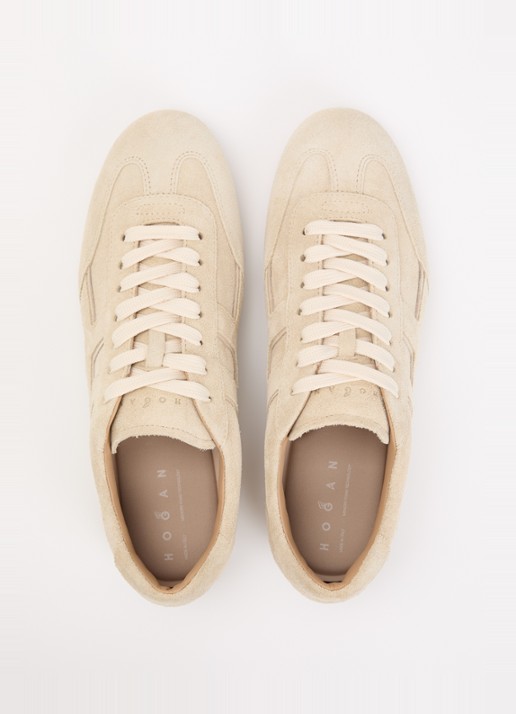 Hogan Olympia sneaker van suède - detail 5 beige