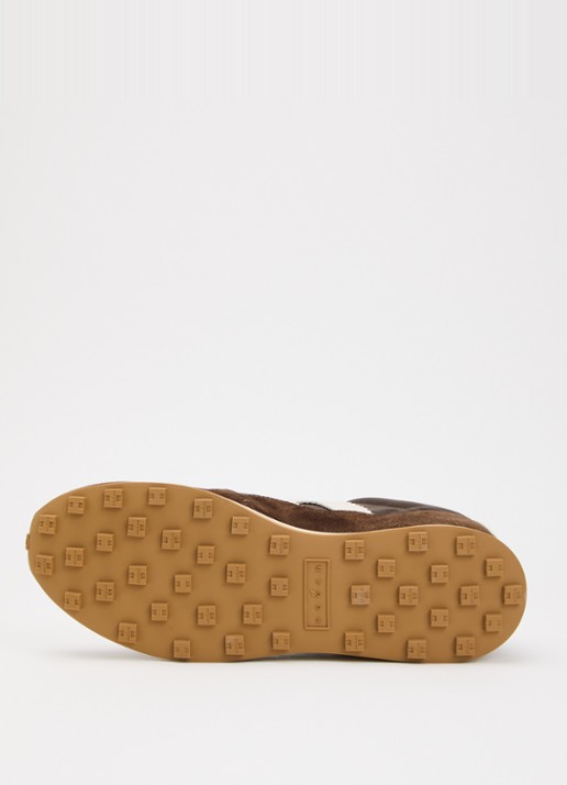 Hogan Sneaker met suède details - detail 3 chocoladebruin