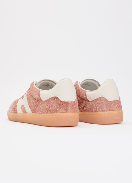 Hogan Sneaker met suède details - achterkant lichtroze