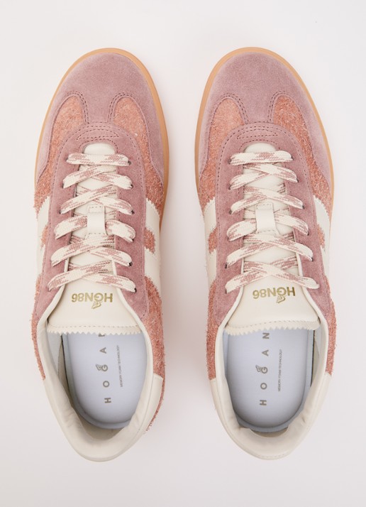 Hogan Sneaker met suède details - detail 4 lichtroze