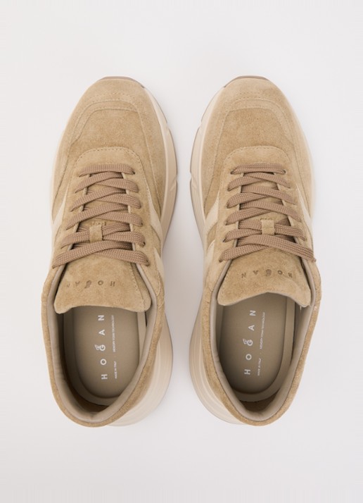 Hogan Sneaker van suède - detail 2 beige