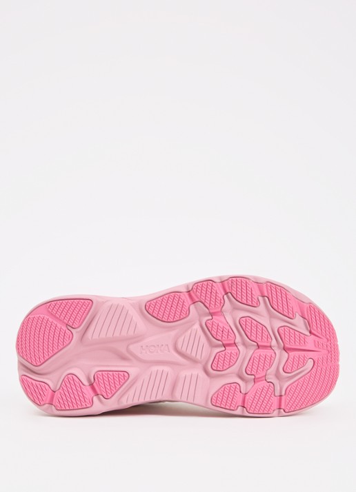 HOKA Clifton 10 hardloopschoen met gebreid bovenwerk en logo - detail 2 roze