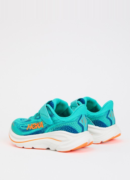 HOKA Clifton 10 sneaker met mesh details - achterkant blauw