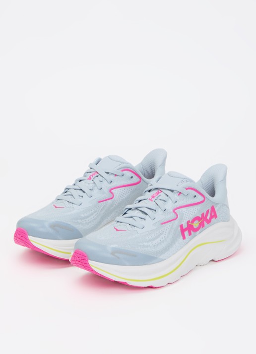 HOKA Clifton 10 sneaker met print - voorkant 2 beige