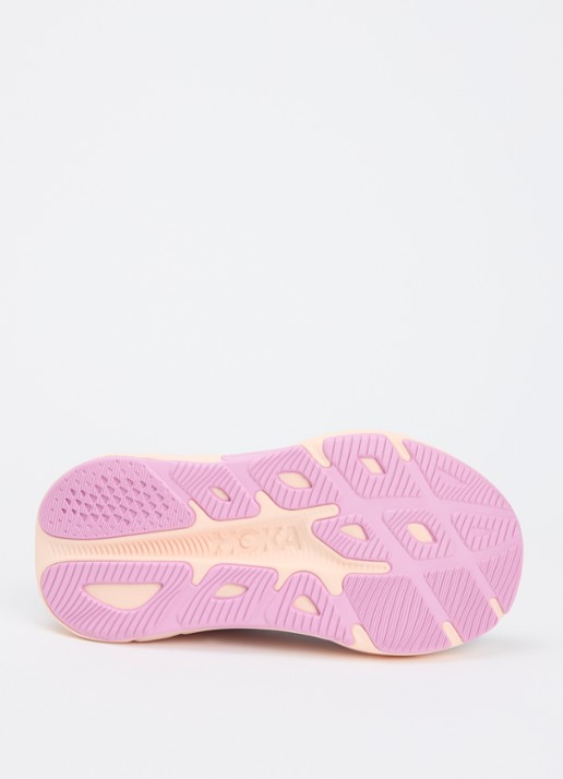 HOKA Rincon 4 hardloopschoen met gebreid bovenwerk en logo - detail fuchsia