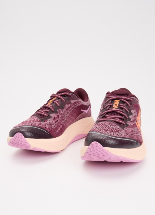 HOKA Rincon 4 sneaker met gebreid bovenwerk en logo - detail paars