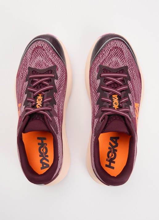 HOKA Rincon 4 sneaker met gebreid bovenwerk en logo - detail 2 paars