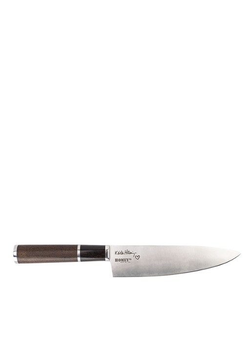 Homey's Keith Haring koksmes met chopsticks in cadeauverpakking  - detail donkerbruin
