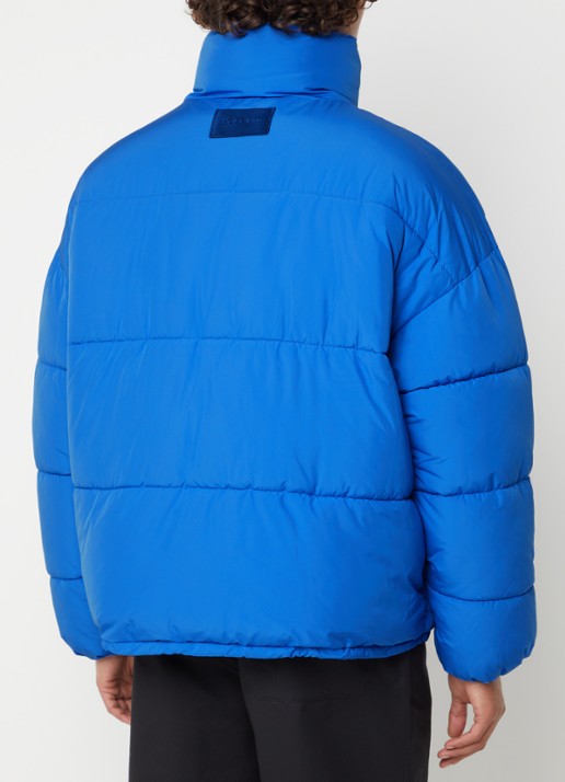 Hopeium Puffer jack met opstaande kraag - achterkant 4 kobaltblauw