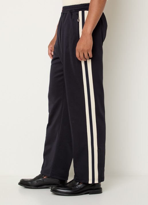 Hopeium Straight fit trackpants met ritszakken en logo - detail 4 zwart