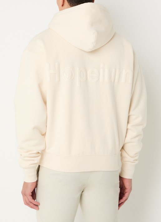 Hopeium Sweatvest met logo- en backprint - achterkant creme