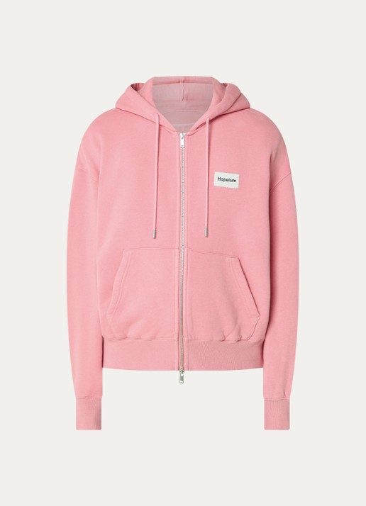 Hopeium Sweatvest met steekzakken - voorkant roze