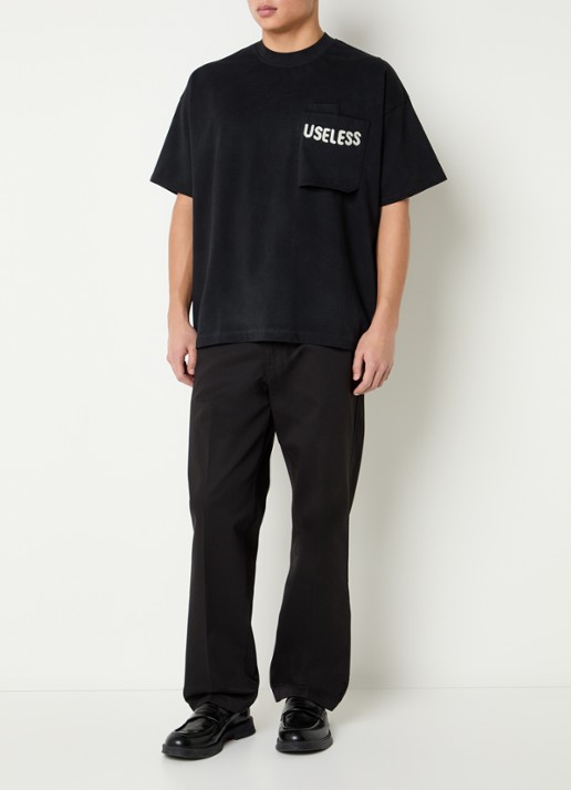Hopeium T-shirt met borduring - voorkant 2 zwart