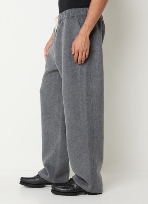 Hopeium Wide fit broek van wol met steekzakken - detail 5 grijsmele