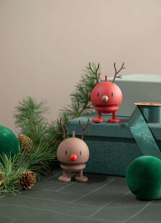 Hoptimist Soft Reindeer Bumble S ornament 7,2 cm - voorkant 3 bruin