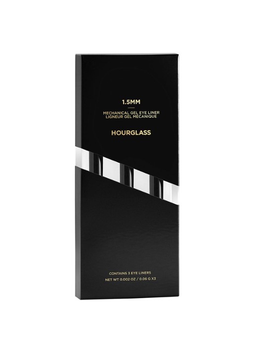 Hourglass 1.5MM™ Mechanical Gel Eye Liner Obsedian Black 3-pack - waterproof gel eyeliner set van 3 - voorkant 2 obsidian